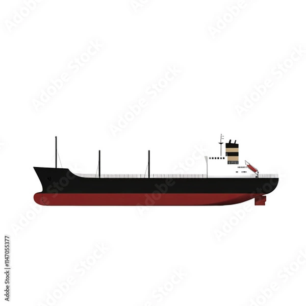 Fototapeta a model of a flat simplified design of a modern ship white background