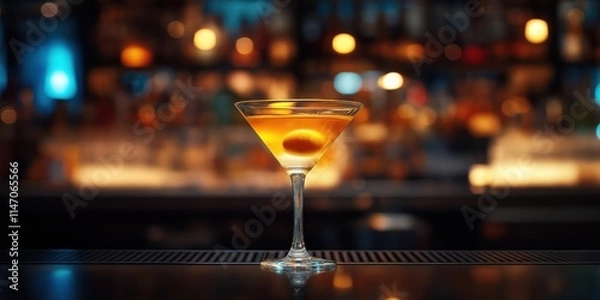 Fototapeta cocktail in the bar created by ai