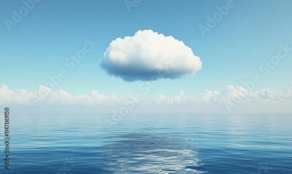 Fototapeta Serene ocean view with cloud
