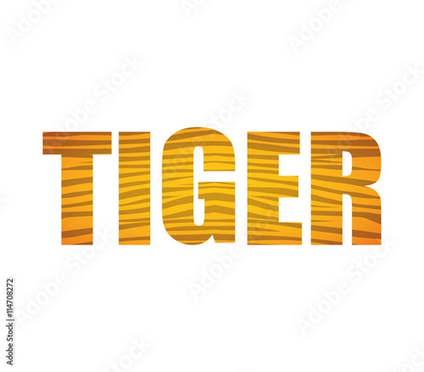 Fototapeta Animal text concept represented by tiger icon. isolated and flat illustration 