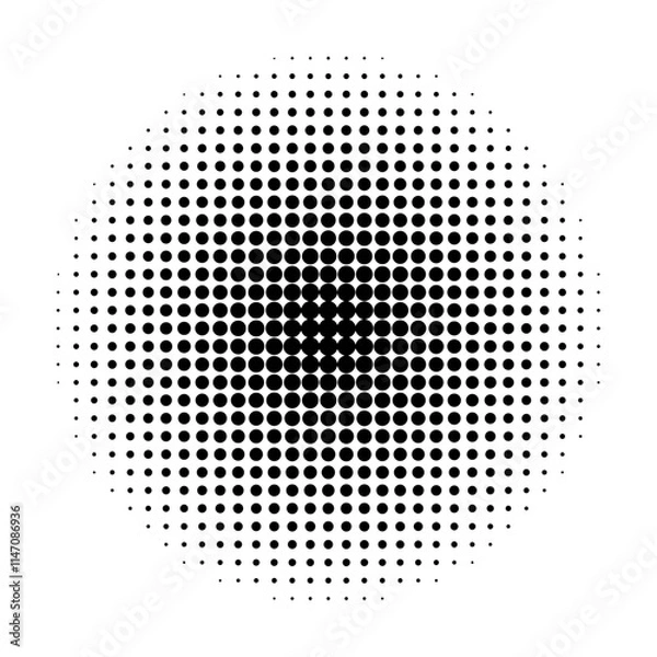 Obraz Vector halftone retro circle. Spray points grain, grunge effect