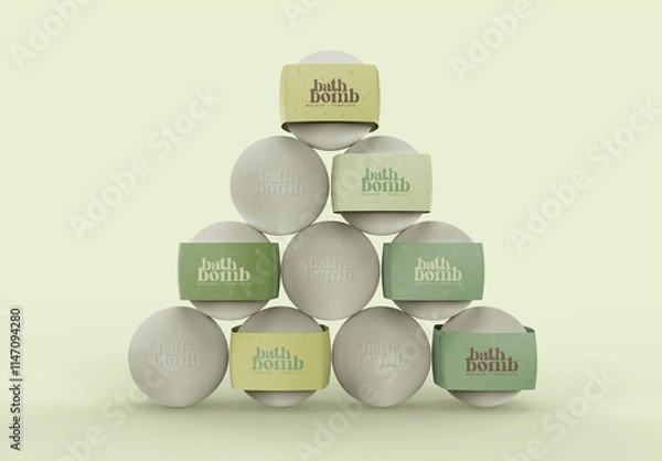 Fototapeta 3d Bath Bomb Mockup Set