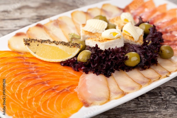 Fototapeta Cured FIsh with Lemon