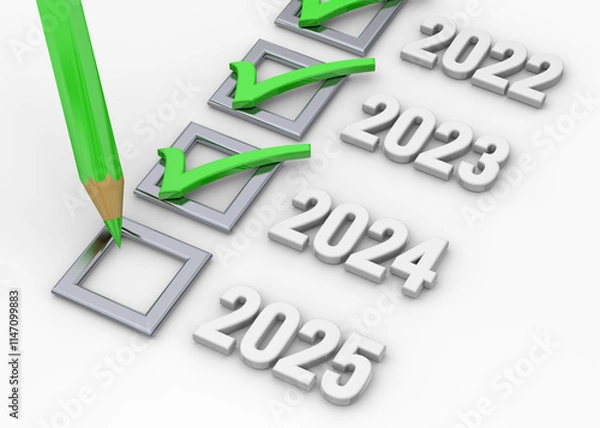 Fototapeta List of Years - 3D
