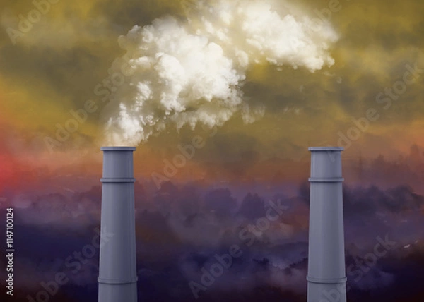 Fototapeta The Pollution destroys the Planet
