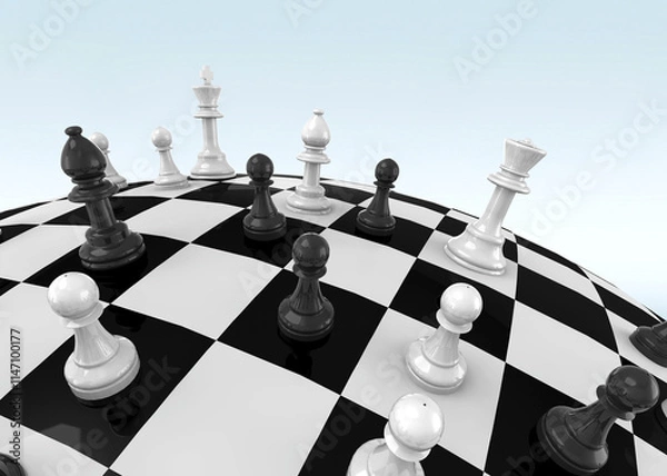 Fototapeta The world of chess - 3D