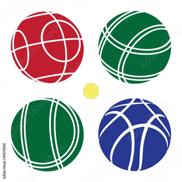 Obraz Bocce Ball color Set Icon -  Petanque Vector
