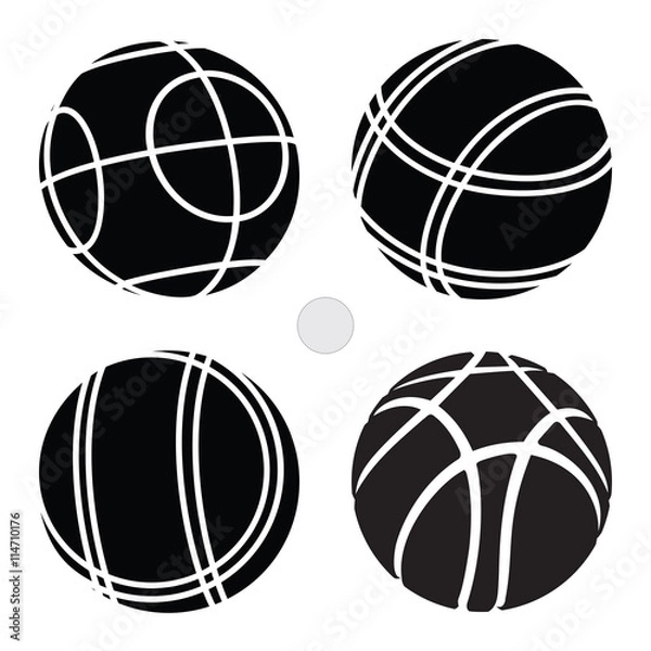 Obraz Bocce Ball Set Icon -  Petanque Vector