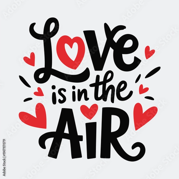 Fototapeta Simple typography of Happy Valentine's Day.