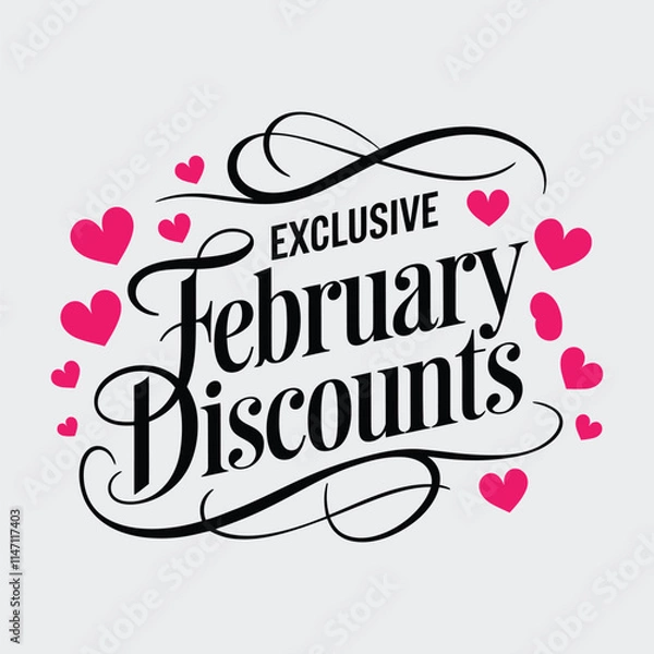 Fototapeta Simple typography of Happy Valentine's Day.