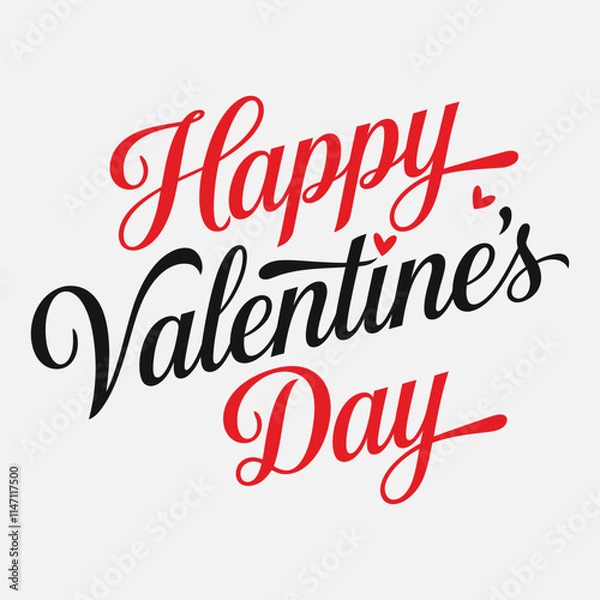 Fototapeta Simple typography of Happy Valentine's Day.