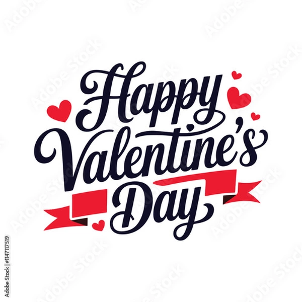 Fototapeta Simple typography of Happy Valentine's Day.