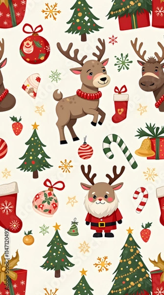Obraz Festive Christmas Pattern