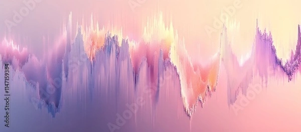 Fototapeta Pastel-colored soundwave with soft gradients, calming aesthetic, 