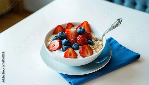 Fototapeta muesli with berries