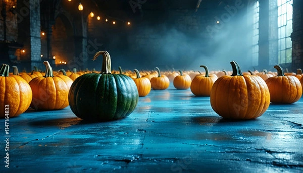 Obraz halloween pumpkins on a wooden background