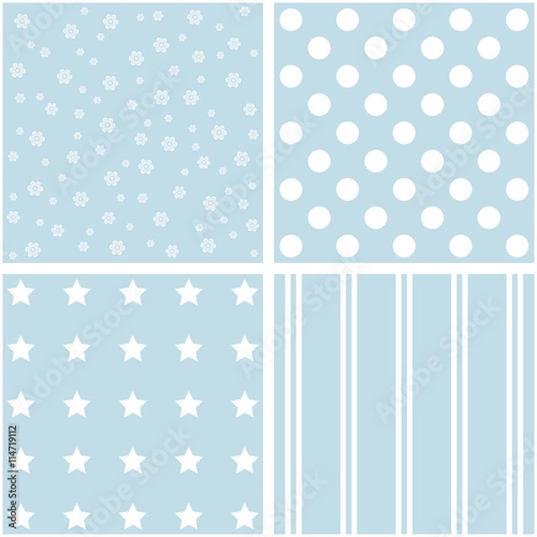 Fototapeta Vector set of four patterns.