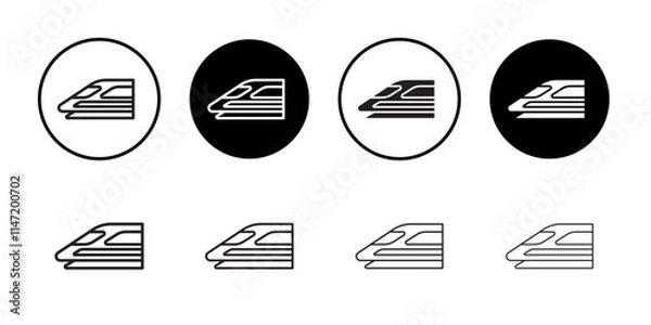 Fototapeta Bullet train icon Flat line symbol