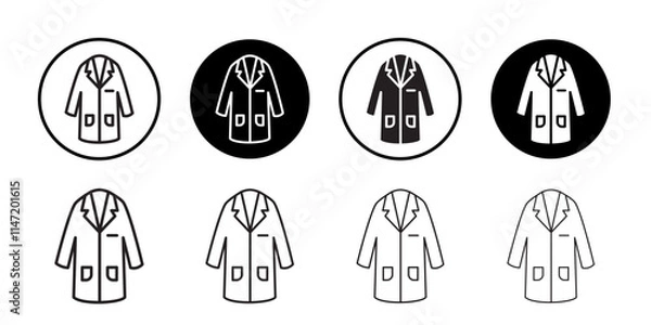 Fototapeta Lab coat icon Flat line symbol