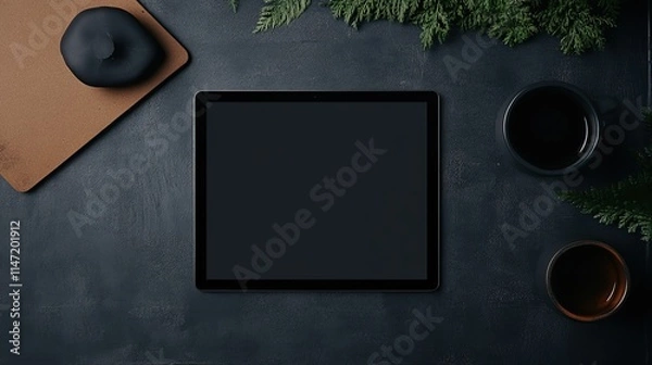 Obraz Screen Flatlay Tablet Mockup