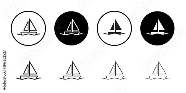 Fototapeta Sail boat icon Flat line symbol
