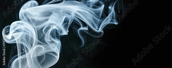 Fototapeta Ethereal wisps of smoke floating in darkness, a mesmerizing display of beauty and mystery.