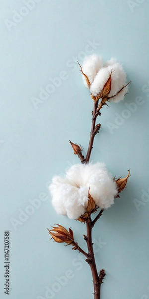 Fototapeta Concept photo of cotton branch with space for text