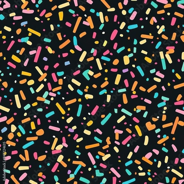 Fototapeta Playful confetti-inspired scatter patterns over a solid background.