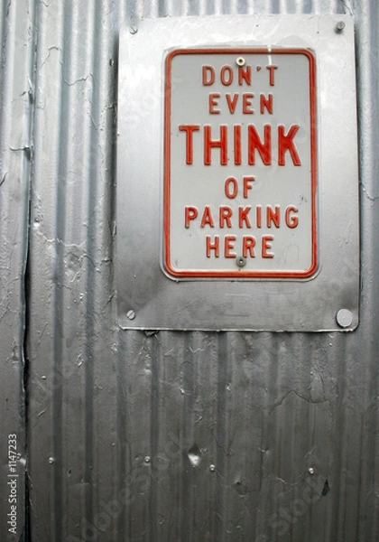 Fototapeta don't even think of parking here