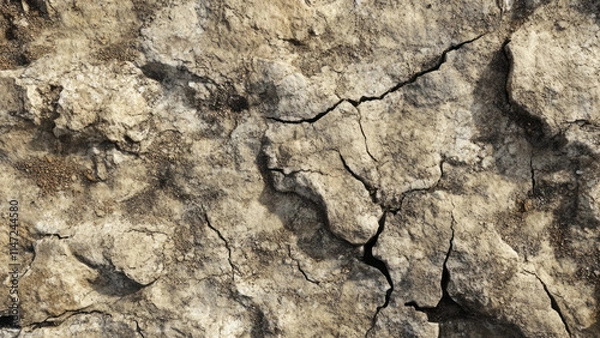 Obraz Rough stone wall with irregularly shaped rocks