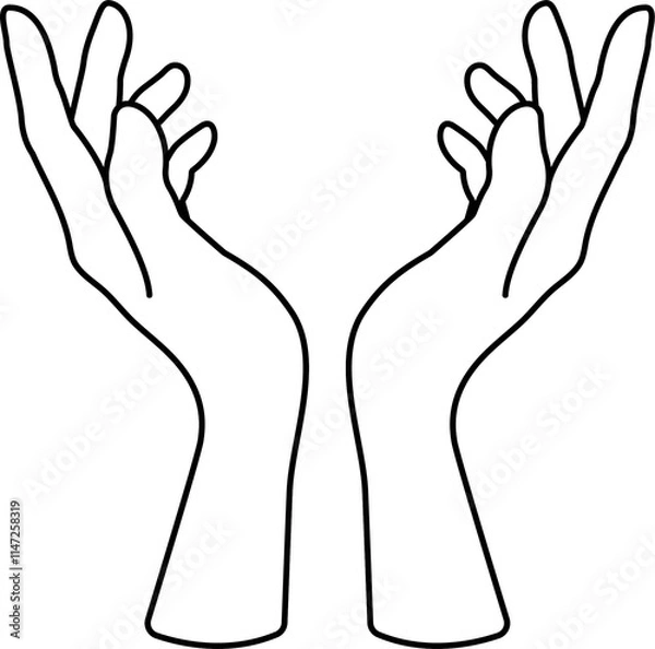 Fototapeta Two hands holding something. vector illustration