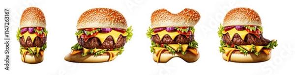 Fototapeta Letters I, J, K, L made from hamburger