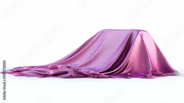 Obraz A draped pink fabric creates a soft, elegant appearance, suggesting a concealed object beneath.