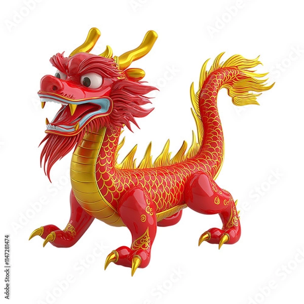 Fototapeta chinese dragon isolated on white