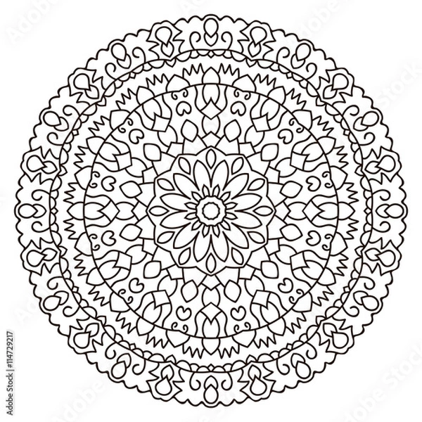 Obraz Symmetrical circular pattern mandala.