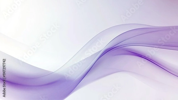 Fototapeta Soft Purple Waves on a Light Background for Abstract Design Use