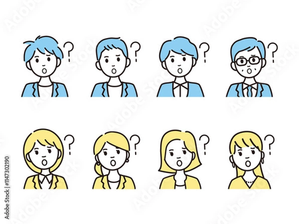 Obraz ビジネスパーソンの人物アイコン・アバターアイコンセット