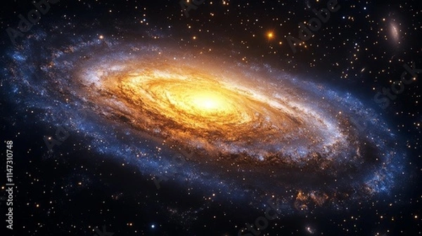 Fototapeta Vibrant Galaxy with Stars and Cosmic Glow. Generative AI