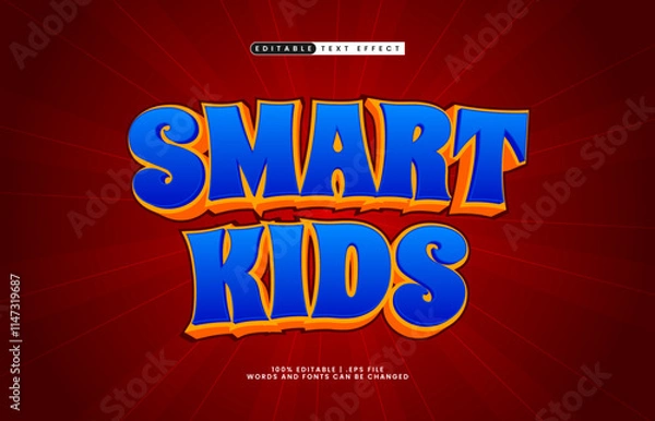 Fototapeta smart kids editable text effect with a play and happy text style