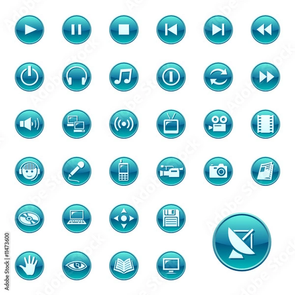 Fototapeta Web icons, buttons. Round series 3