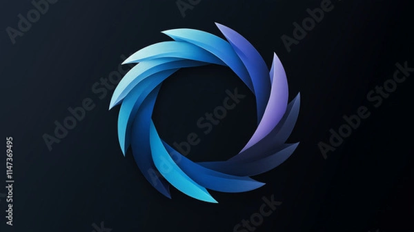 Fototapeta Dynamic Arrow. An arrow forming a circular shape for progress and movement. Finance, logo, progress