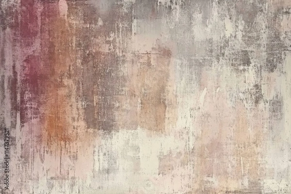 Fototapeta Abstract painting with soft earth tones and textured brush strokes creating a calming and elegant backdrop suitable for modern decor styles in interior design.
