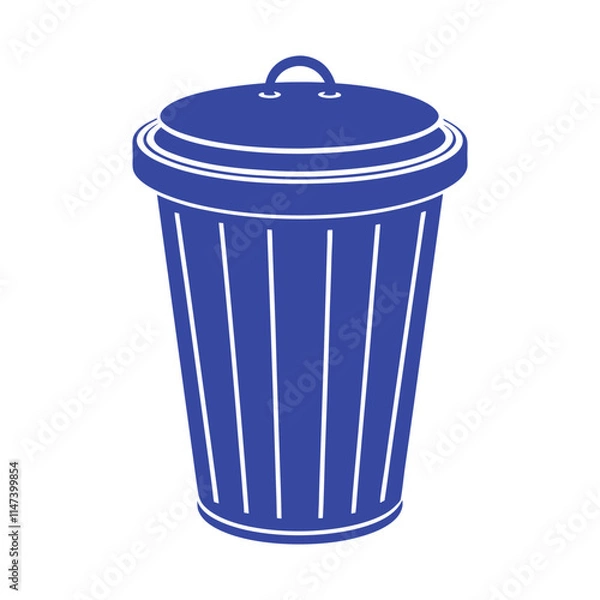 Fototapeta A clean, modern dustbin vector illustration with a sleek design, vibrant colors, and smooth edges, perfect for eco-themed projects or waste management visuals.