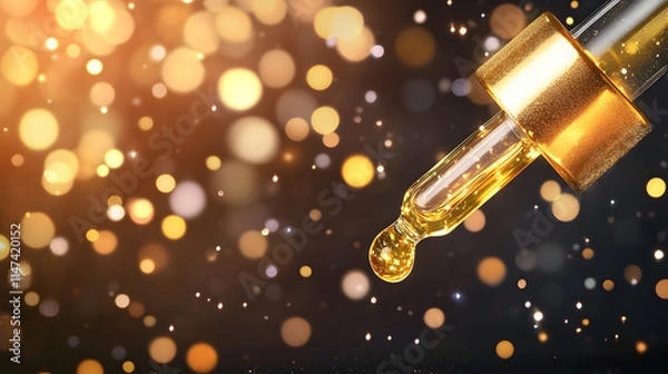 Fototapeta Luxury Anti-Aging Skincare, Innovative Cosmetic Designs Featuring Radiant Serums, Advanced Molecular Concepts, and Elegant Models