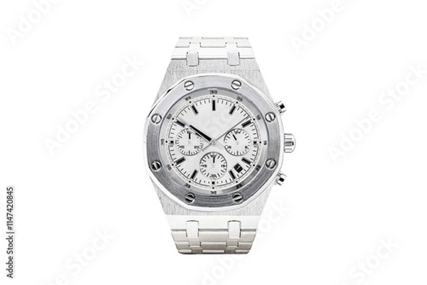 Fototapeta Luxury watch isolated on white background. With clipping path for artwork or design. White