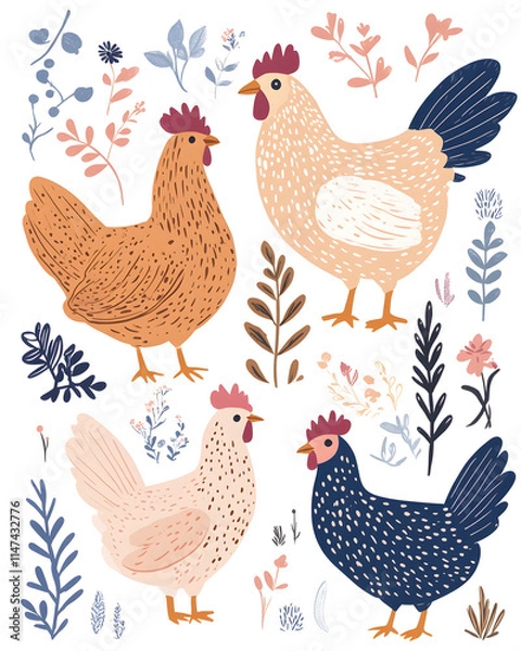 Fototapeta Creative Chicken Concepts, From Vibrant Farm Scenes and  Food Styling