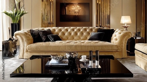 Fototapeta Modern Living Room luxury sofa interior design