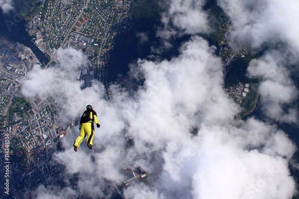 Fototapeta Skydiving in Norway
