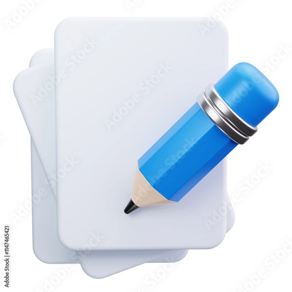 Obraz writing 3d render icons