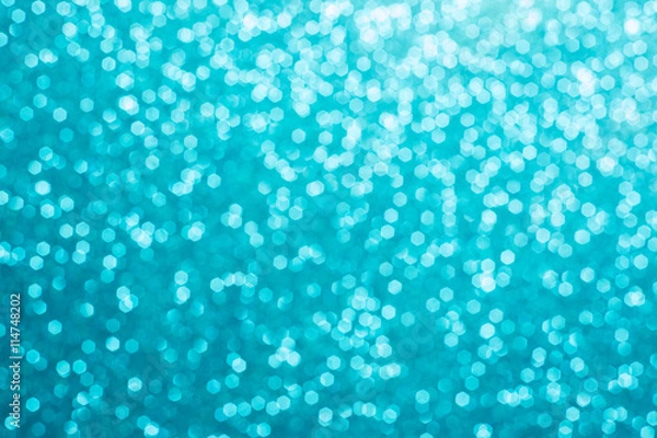 Obraz Festive blur blue glitter  bokeh background